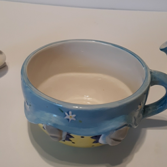 Teddy bear girl tea for one stacking teapot&cup - Picture 2 of 6